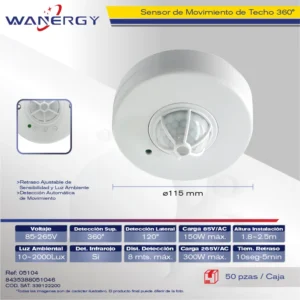 SENSOR MOVIMIENTO TECHO S/P 360 C/REJILLA INFRARROJO