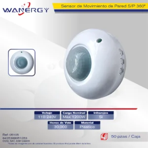 SENSOR MOVIMIENTO PARED TECHO S/P LISO 360
