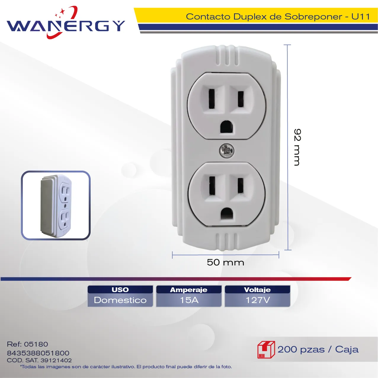 CONTACTO DUPLEX DE SOBREPONER
