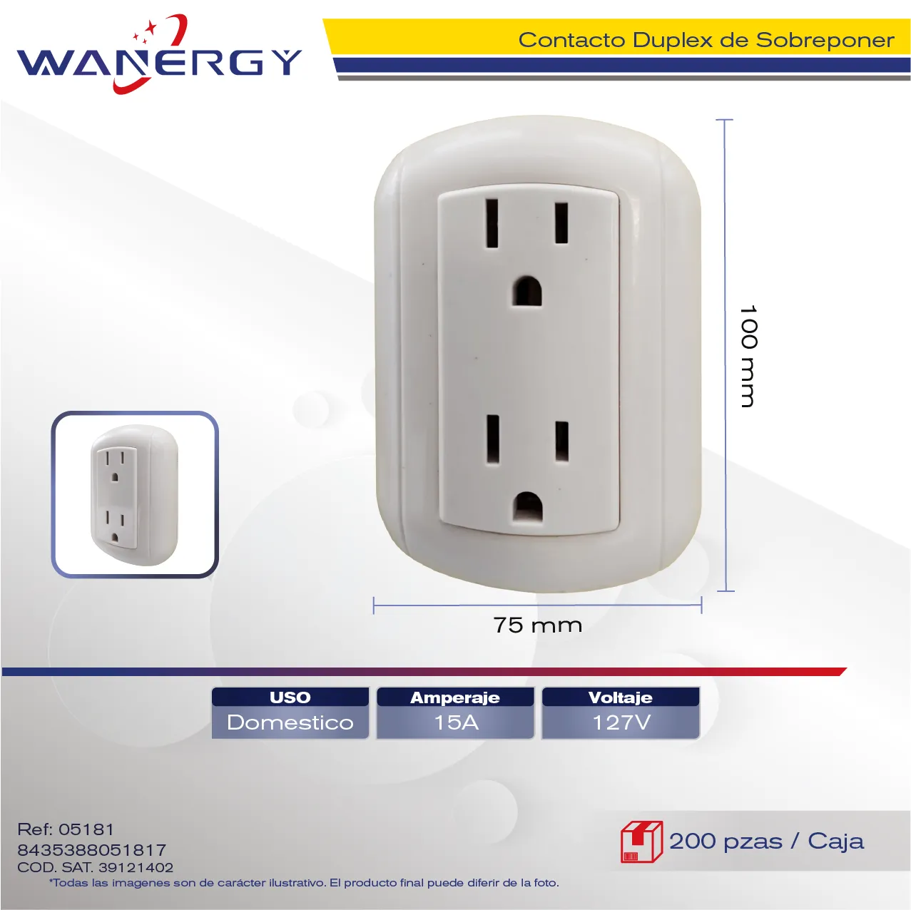 CONTACTO DUPLEX DE SOBREPONER