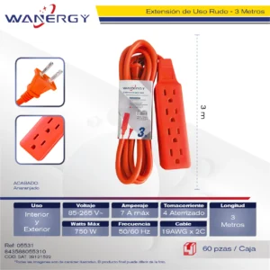 REGLETA MULTICONTACTO DE 6 SALIDA Con interruptor ON/OFF 7 PP 0.9