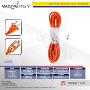Extension Narraja Exterior 3 SALIDAS DE ENERGIA 7 1 PVC 5M
