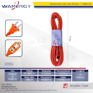 Extension Narraja Exterior 3 SALIDAS DE ENERGIA 7 1 PVC 7M