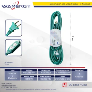 Extension Verde Exterior 3 SALIDAS DE ENERGIA 1 7 PVC 7M