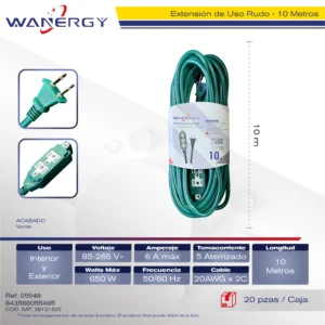 Extension Verde Exterior 3 SALIDAS DE ENERGIA 1 7 PVC 10M
