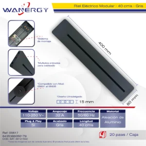 RIEL ELECTRICO MODULAR B-40CM