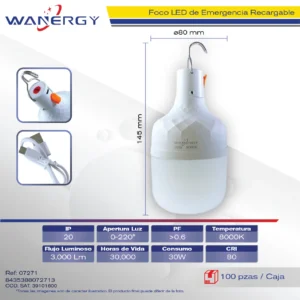FOCO RECARGABLE DEEMERGENCIA USB /TB-65A