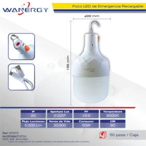 FOCO RECARGABLE DEEMERGENCIA USB /TB-100T