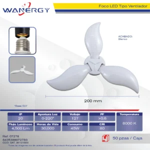 FOCO MANGO TIPO VENTILADOR 3 ASPAS