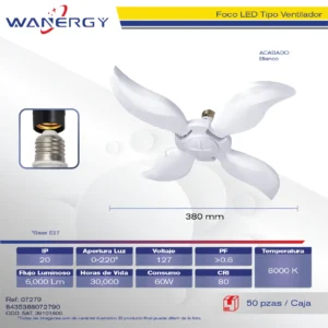 FOCO MANGO TIPO VENTILADOR 4 ASPAS