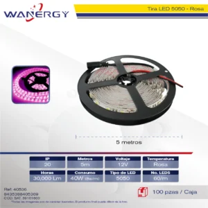 TIRA LED 12V-5050-60LED 5M SIN/ELIMINADOR