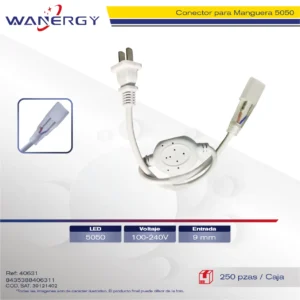 ADAPTADOR MANGUERA 9MM 127V 110V-5050-60LED