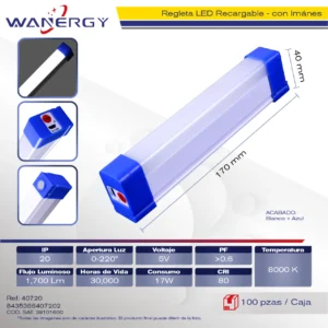 REGLETA RECARGABLE YJZJ-5V 17W