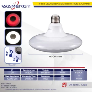 FOCO BOCINA RGB BLUETOOTH C/CONTROL UFOMUSIC-40 40W