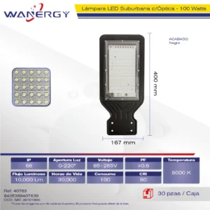 REFLECTOR SUBURBANO PLANA 100W LED IP66