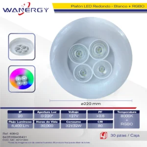 PLAFON LED REDONDO LUZ COLORES