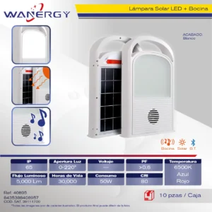 LAMPARA SOLAR C/BOCINA RGB BLUETOOTH MBD-092-001