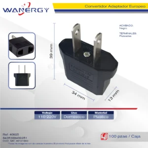 CONVERTIDOR ADAPTADOR EUROPEO A AMERICANO