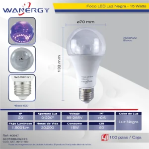 FOCO LUZ NEGRA 15W