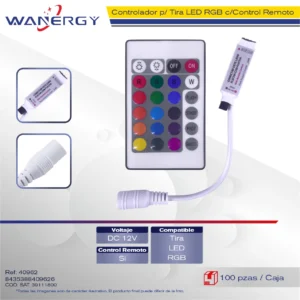 CONTROLADOR TIRA LED 13V RGB C/REMOTE