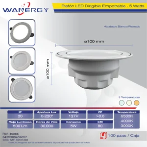 EMPOTRADO BLANCO/PLATEADO TRES TEMPERATURA 5W