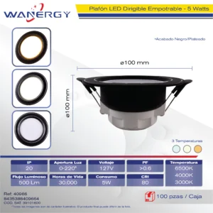 EMPOTRADO NEGRO/PLATEADO TRES TEMPERATURA 5W