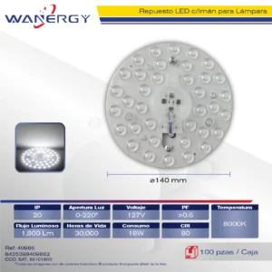 REPUESTO LAMPARA LED C/IMAN 18W