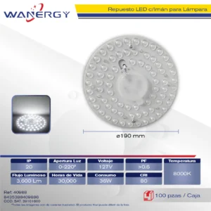 REPUESTO LAMPARA LED C/IMAN 36W