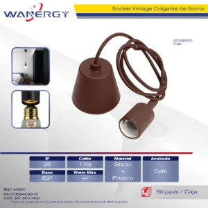 SOCKET COLGANTE VINTAGE GOMA