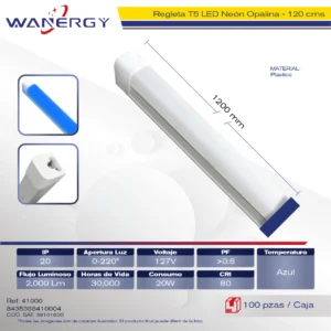 REGLETA NEON PLASTICO 1.2M 20W
