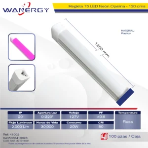 REGLETA NEON PLASTICO 1.2M 20W