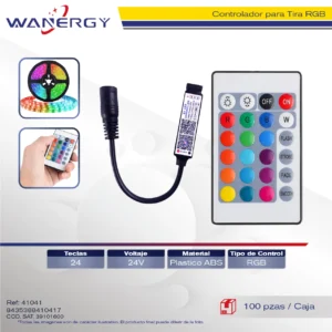 CONTROLADOR+ BLUETOOTH DC5V-24V TIRA RGB