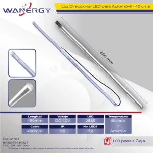 LUZ DE DIRECCION DE AUTO 45CM 2835*72D