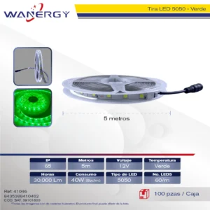 TIRA LED 12V-5050-60LED 5M SIN/ELIMINADOR