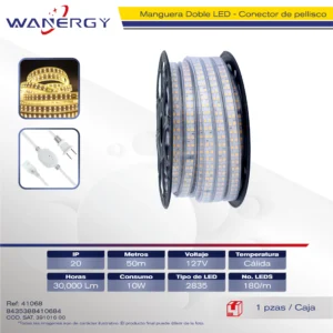 MANGUERA DOBLE LED,CONECTOR DE PELLISCO 2835-180D-R22-127V /UNION