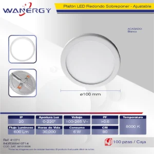 PANEL REDONDO AJUSTABLE 6W