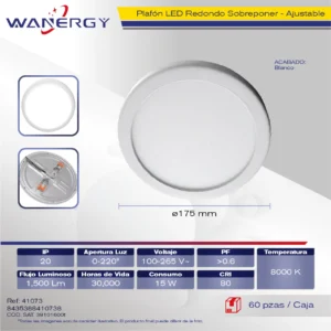 PANEL REDONDO AJUSTABLE 15W