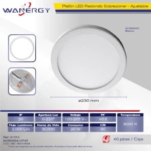 PANEL REDONDO AJUSTABLE 20W