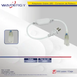 ADAPTADOR MANGUERA DOBLE LED D14/120D 50M 7MM 127V-5050-60LED 41067/41068