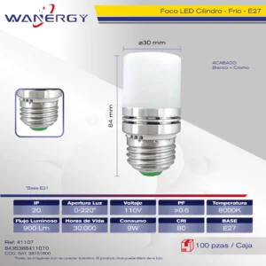 FOCO LED CILINDRO 9W