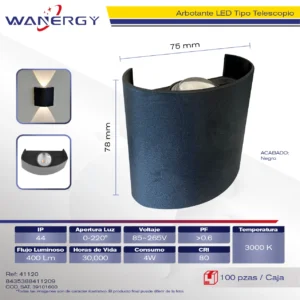 ARBOTANTE LED TIPO TELESCOPIO 2LED BD2T-4W