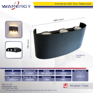 ARBOTANTE LED TIPO TELESCOPIO 6LED BD6T-12W