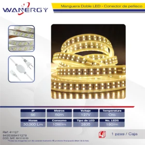 MANGUERA DOBLE LED,CONECTOR DE PELLISCO 2835-180D-R22-127V /UNION