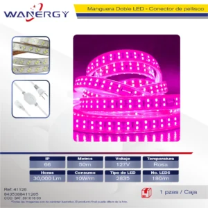 MANGUERA DOBLE LED,CONECTOR DE PELLISCO 2835-180D-R22-127V /UNION
