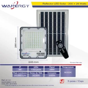 REFLECTOR LED 50W PANEL SOLAR DE 28W JX-66200