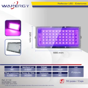 REFRECTOR LUZ NEGRA 50W
