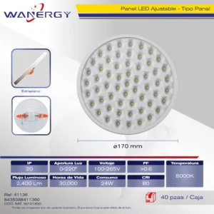 PANEL REDONDO AJUSTABLE TIPO PANAL BLANCO