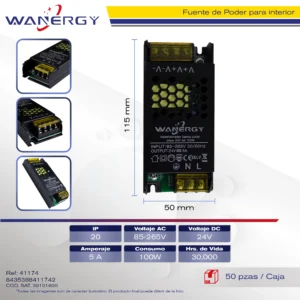 TRANSFORMADOR FUENTE PODER DRIVER 24V 5A 100W