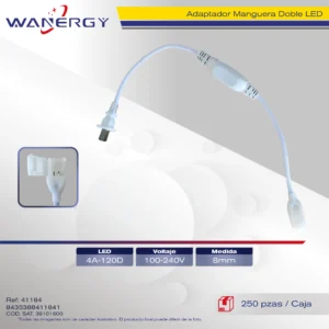 ADAPTADOR MANGUERA DOBLE LED 4A 120D,8MM