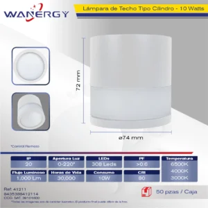 LAMPARA LED CANOPE TECHO 10W TRITONO BLANCO